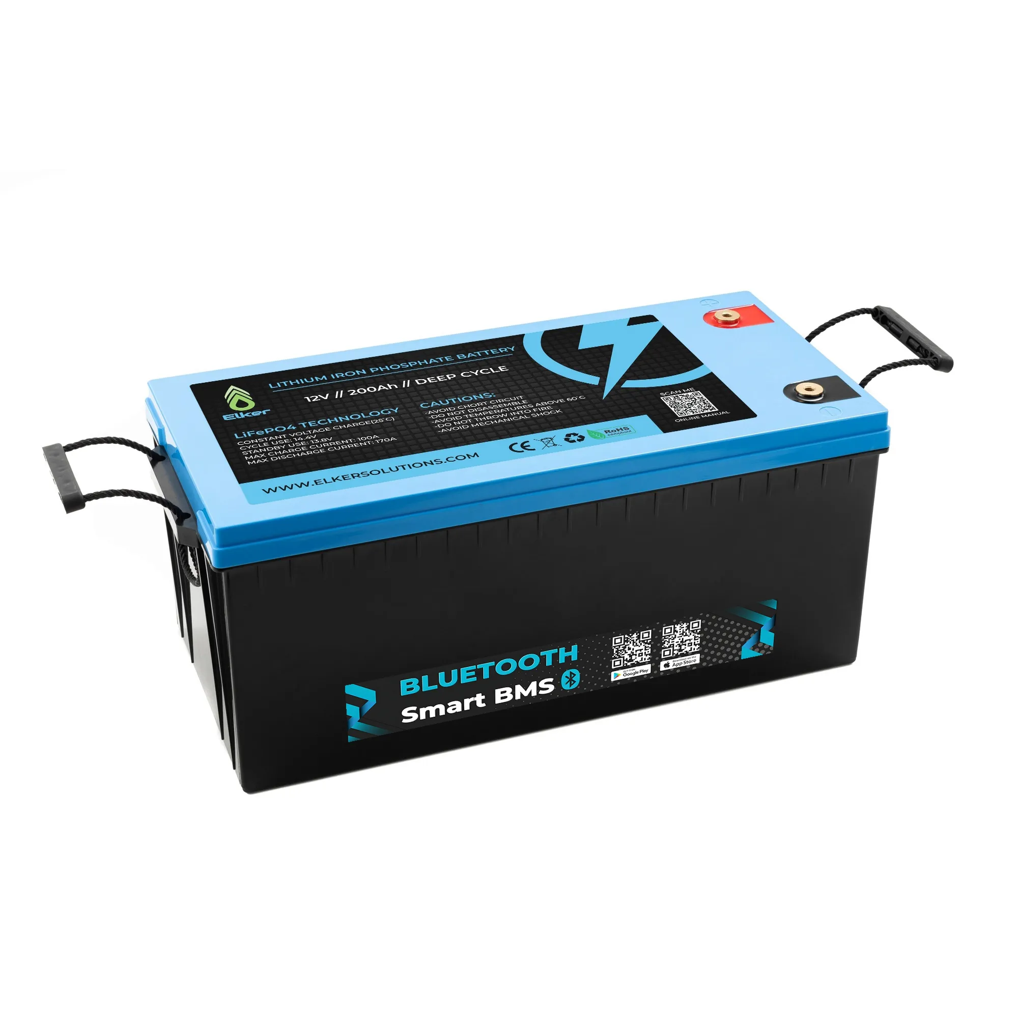 Buy Rechargeable LiFePO4 Battery 12V 200Ah at Elker Solutions