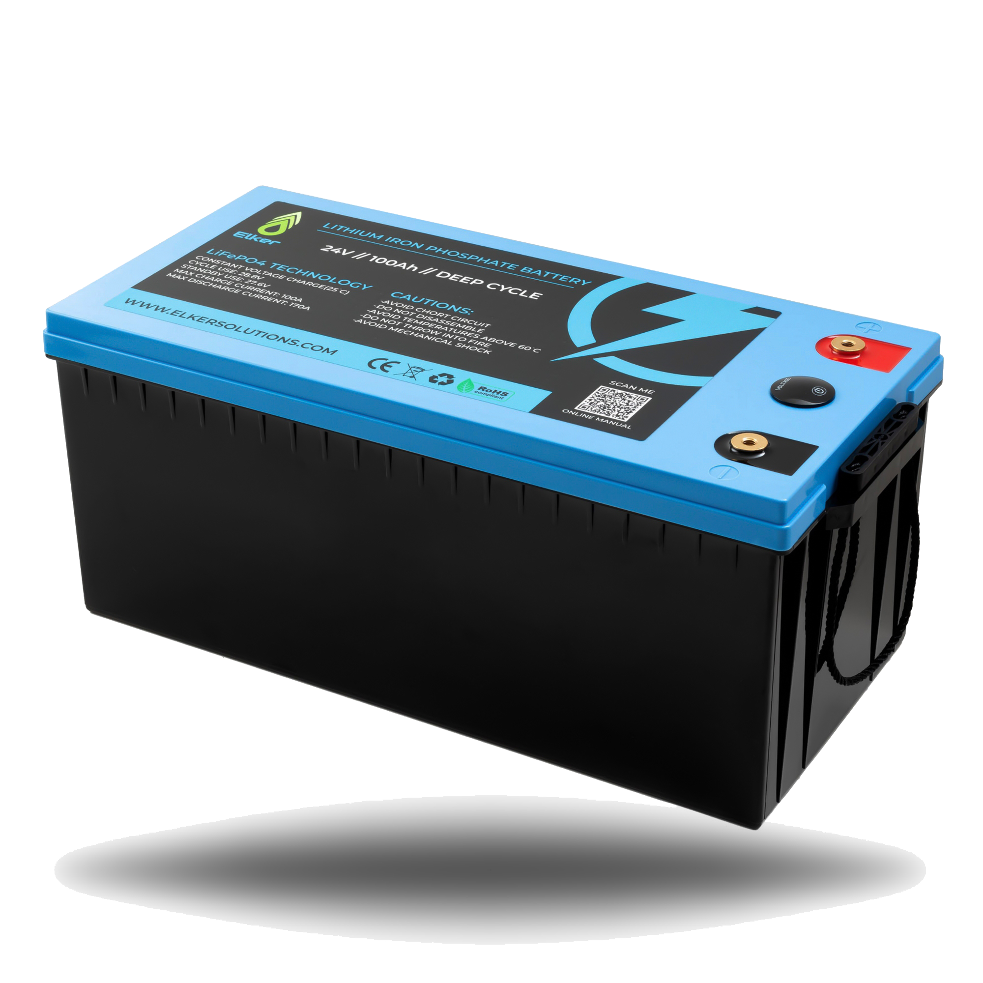 LiFePO4 Lithium Battery 36v 50Ah with BMS and LED indicator