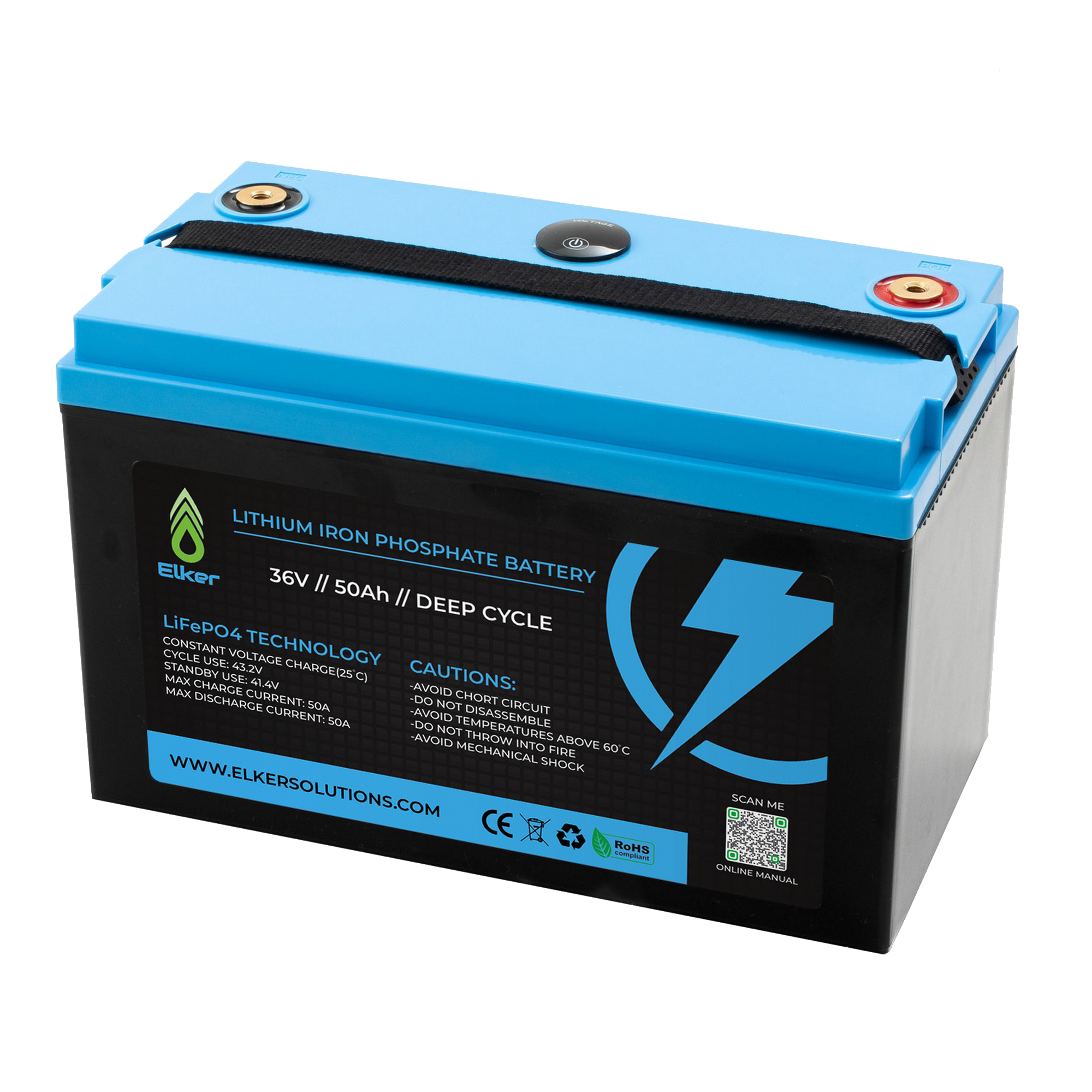 lifepo4 36v 50ah trolling motor battery